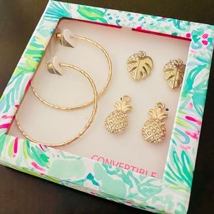 Lilly Pulitzer Convertible Hoop Earring Set.